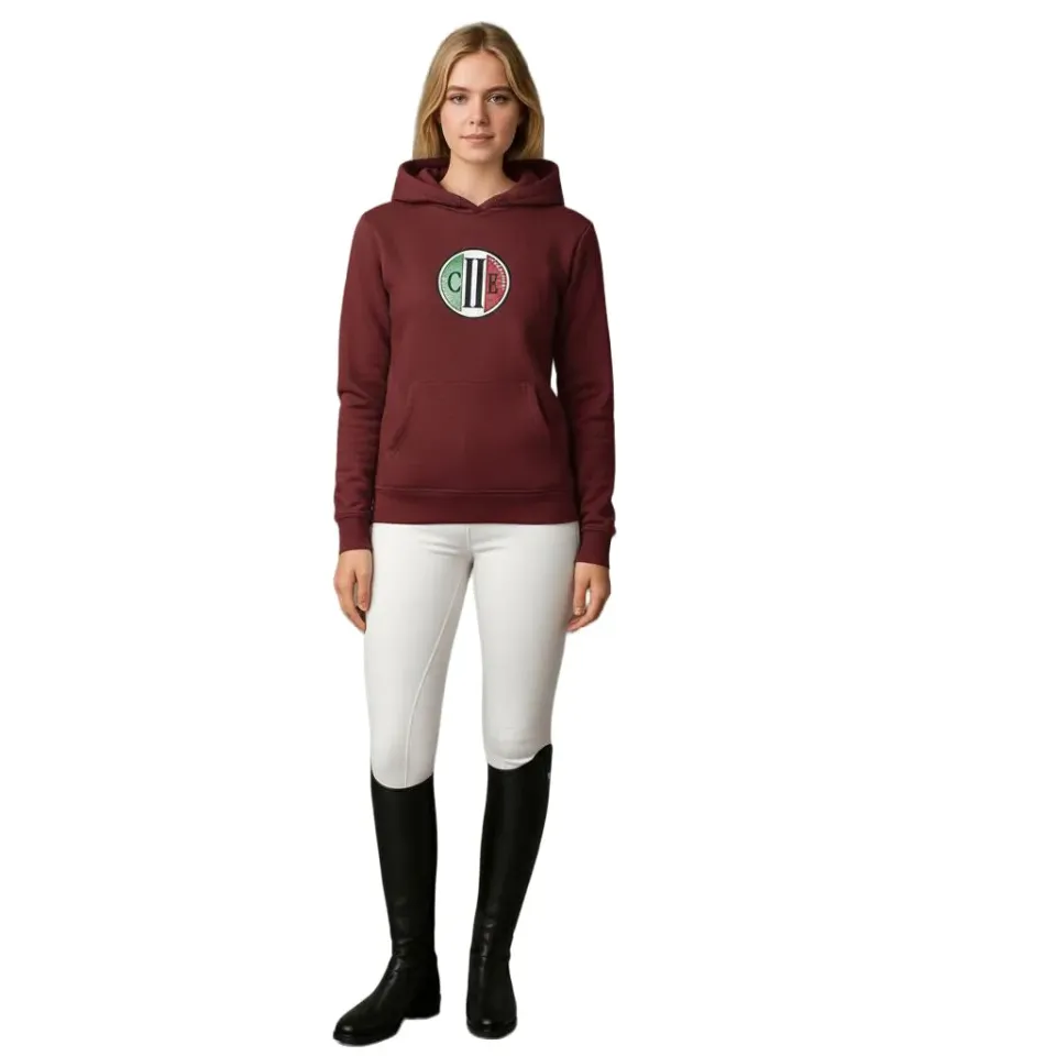 C2E Stocton hoodie vinrød unisex børstet varm