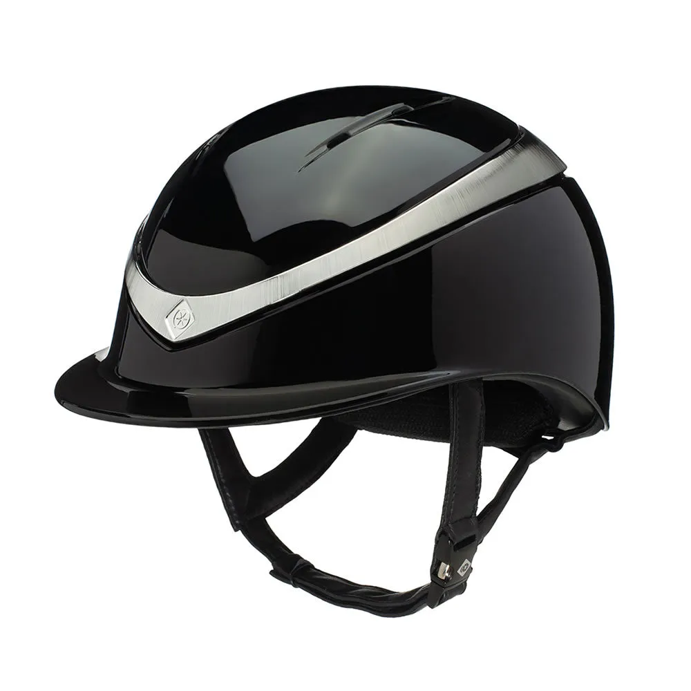 Charles Owen Halo Gloss ridehjelm medium sort platinum