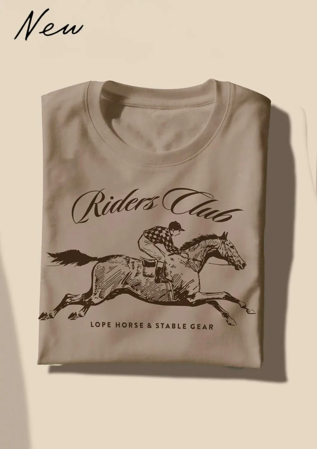 LOPE Riders Club Derby T-shirt greige modal