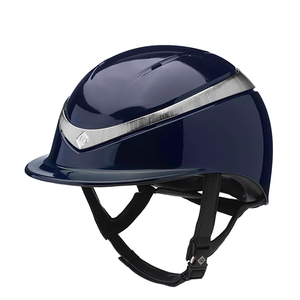 Charles Owen Halo Gloss ridehjelm medium sort platinum