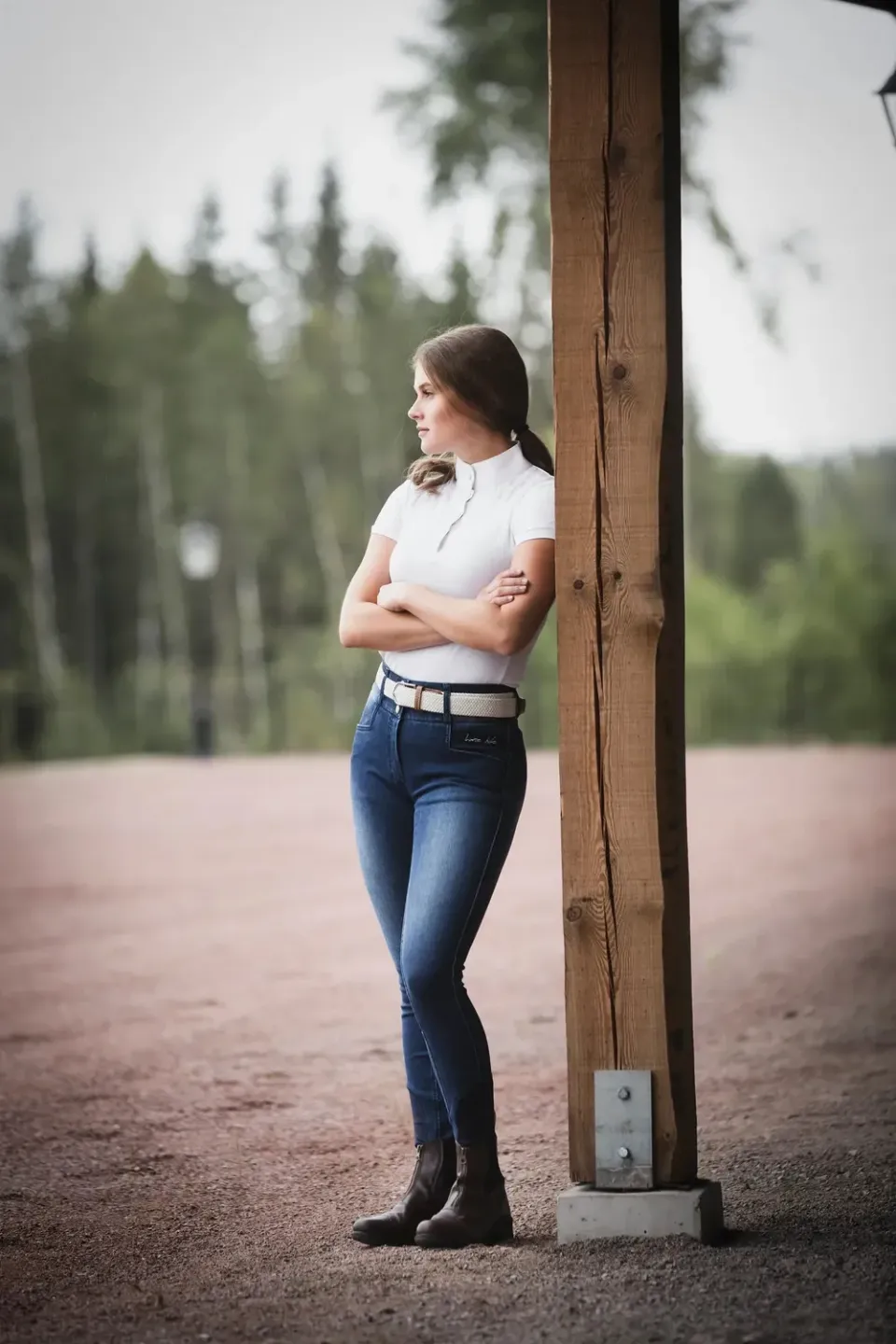 Källquist Candy Denim ridebuks blå 36 silikone