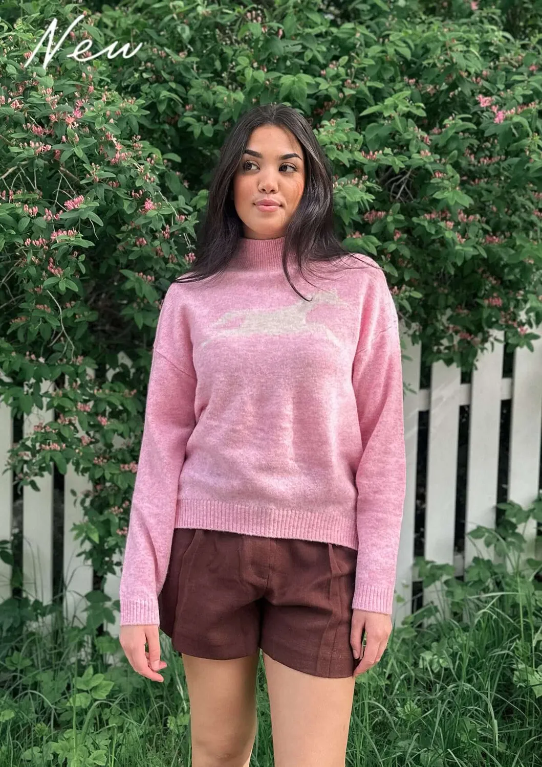 Lope Wool Polo Knit LE striktrøje lyserød uld