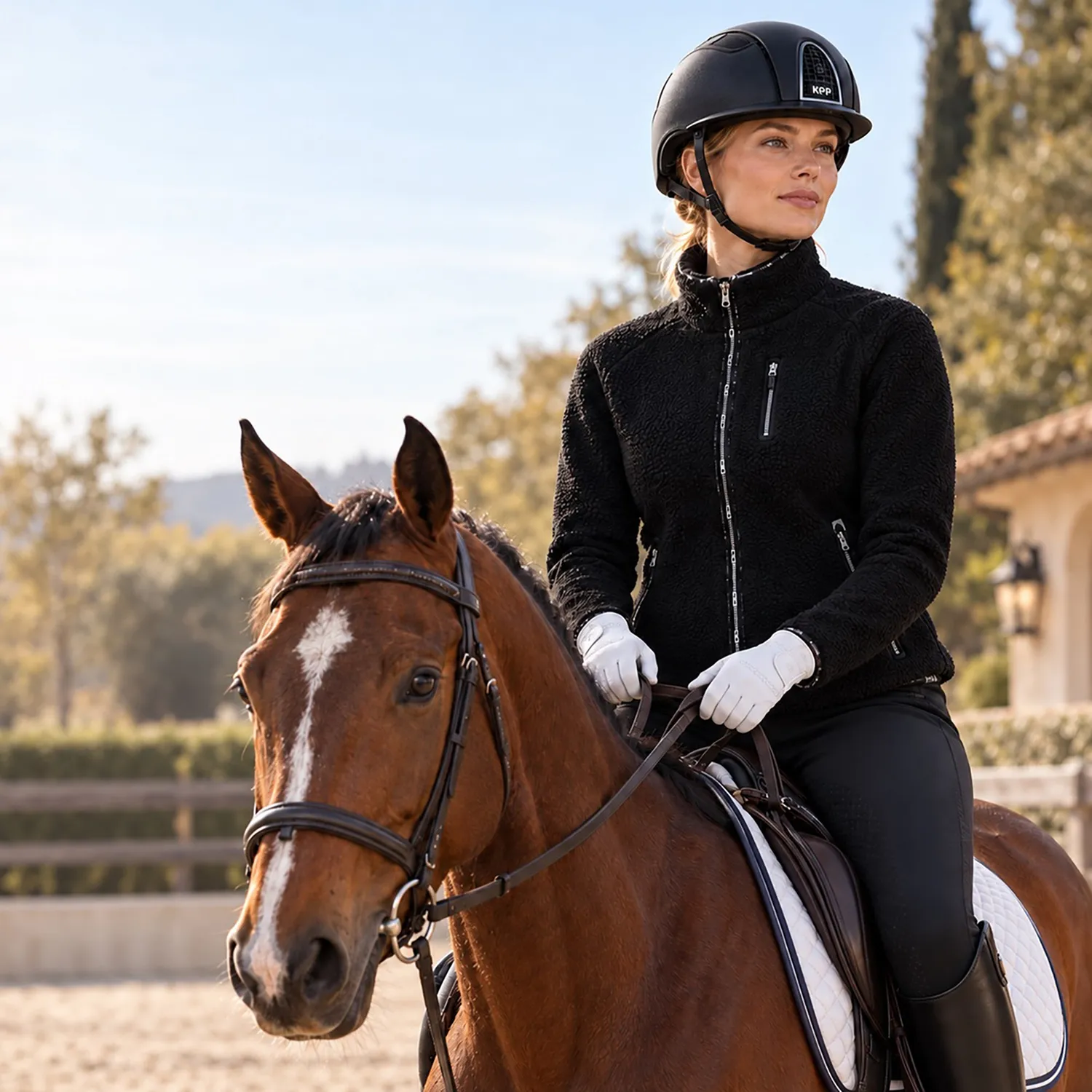 C2E Equestrain Palm Springs ridehandsker hvid Optical White
