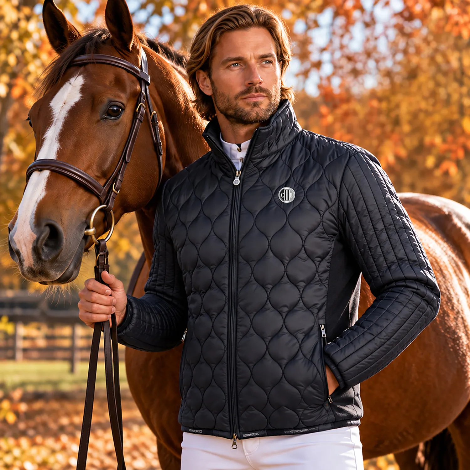 C2E Equestrain Colfax 2-i-1 jakke sort vandafvisende
