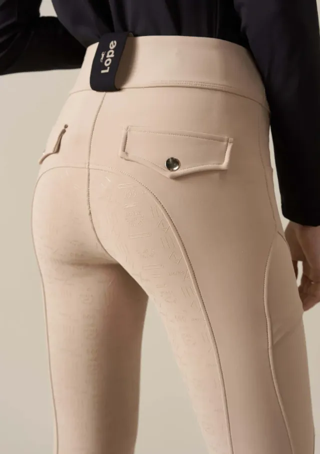LOPE The Flow ridebukser beige kompression M grip