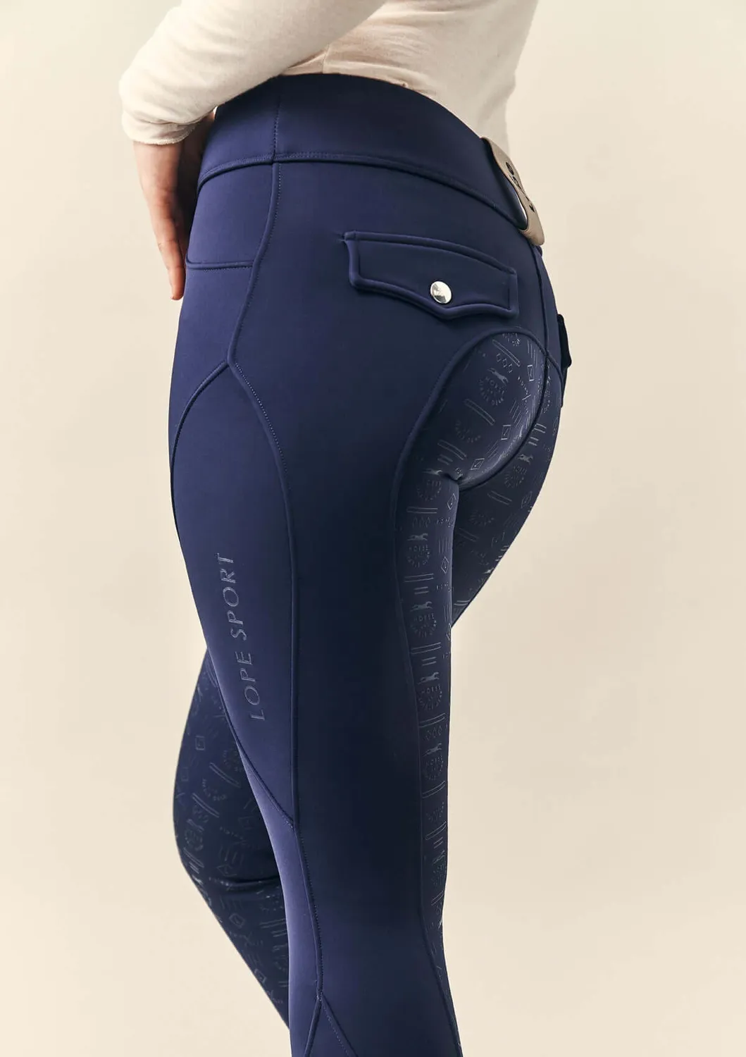 LOPE Flow vinterridebukser dark navy fleeceforet