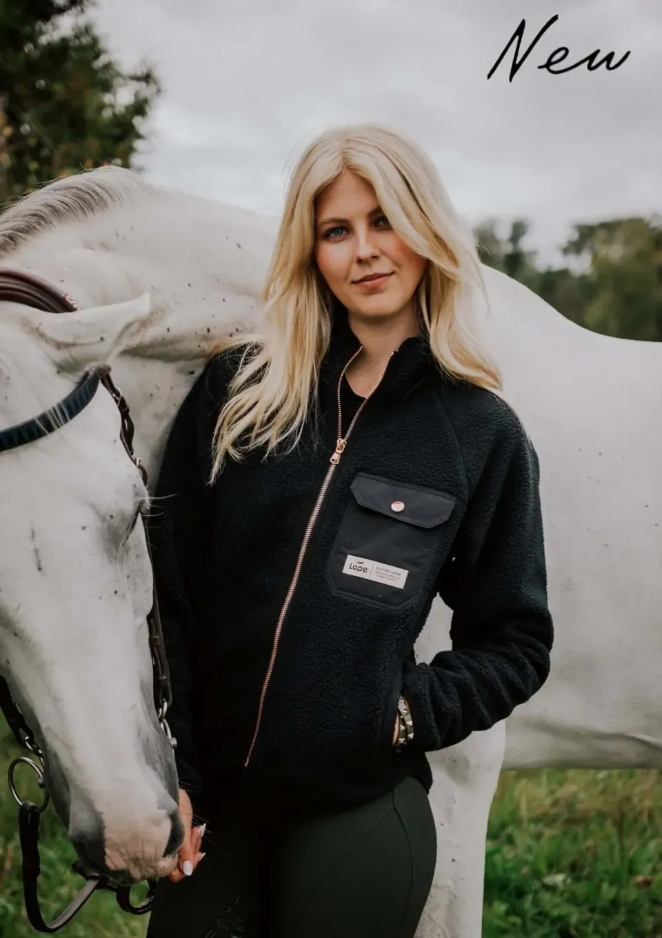 LOPE Stable Fleece fleecetrøje sort rose windproof