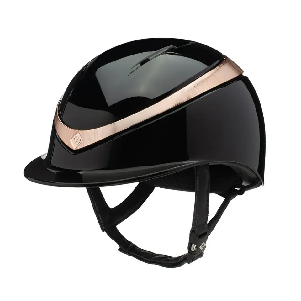 Charles Owen Halo Gloss ridehjelm medium sort platinum