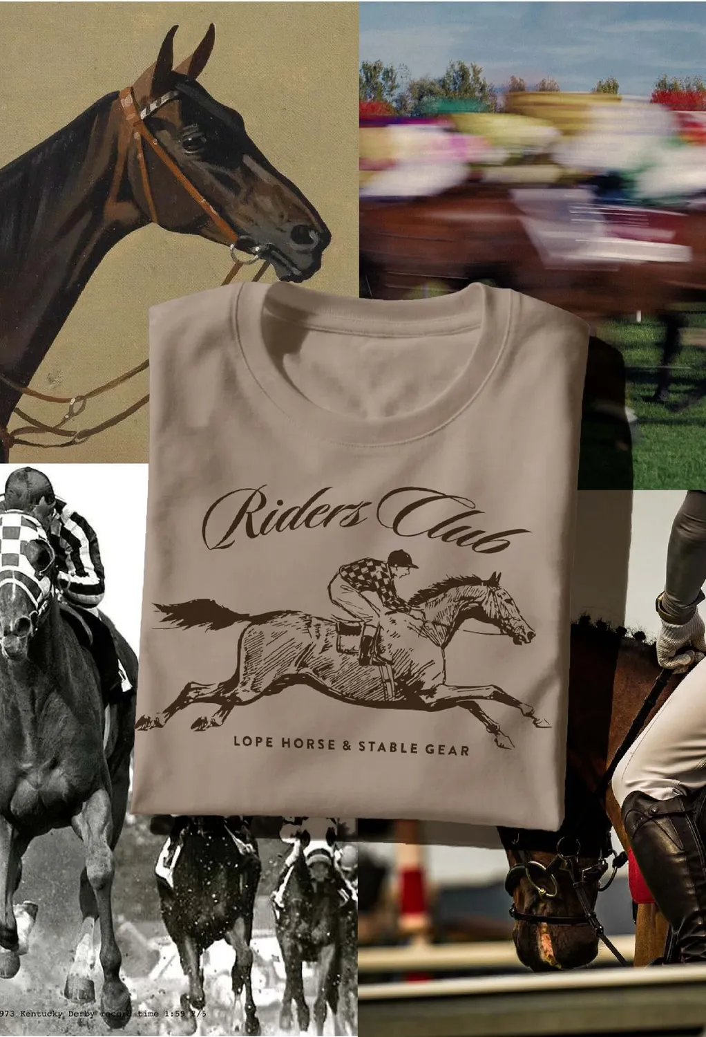 LOPE Riders Club Derby T-shirt greige modal
