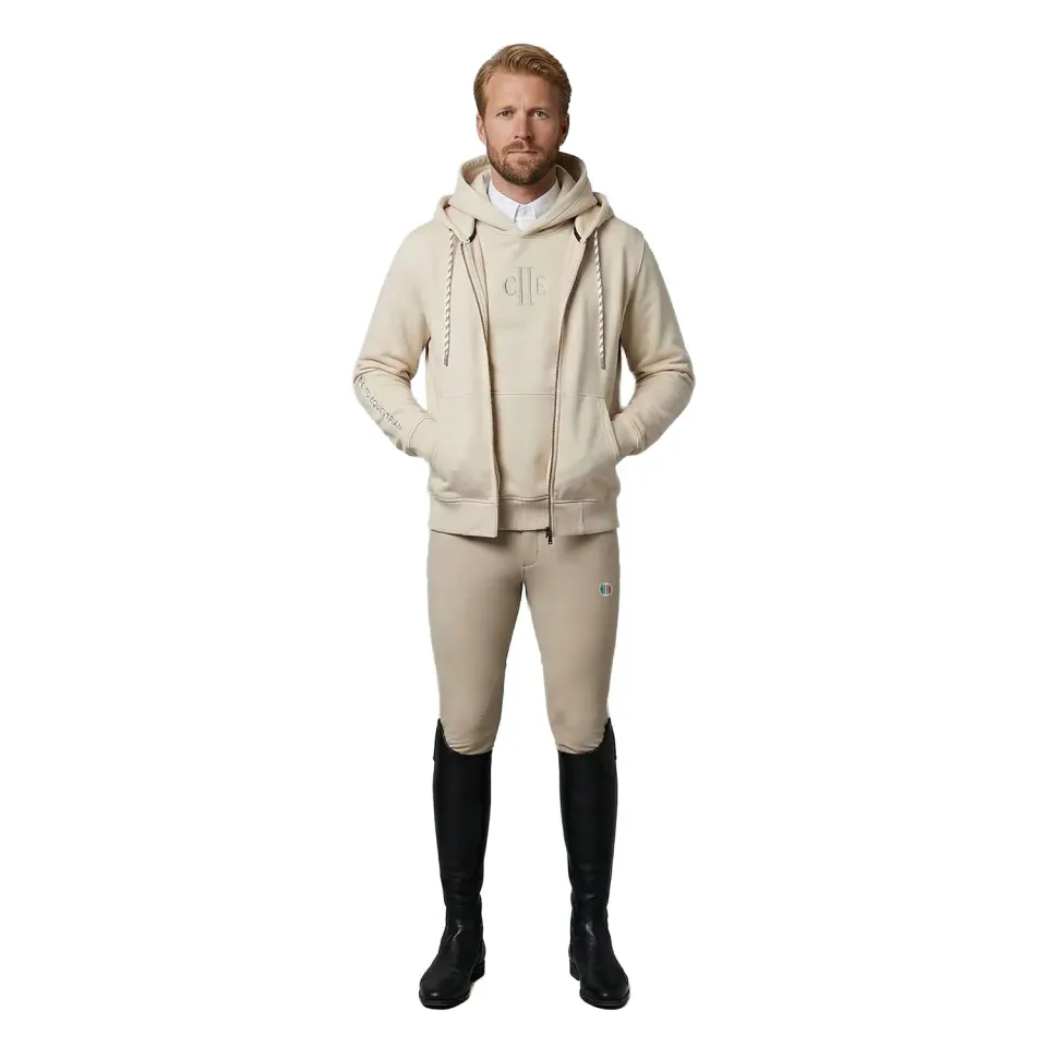 C2E Leicester sweatjakke sandshell beige hætte