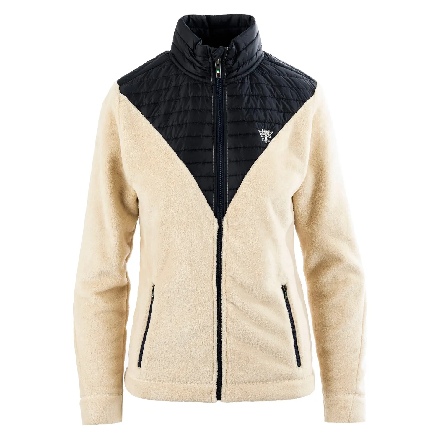 C2E Victoria coral fleecejakke beige - quiltet