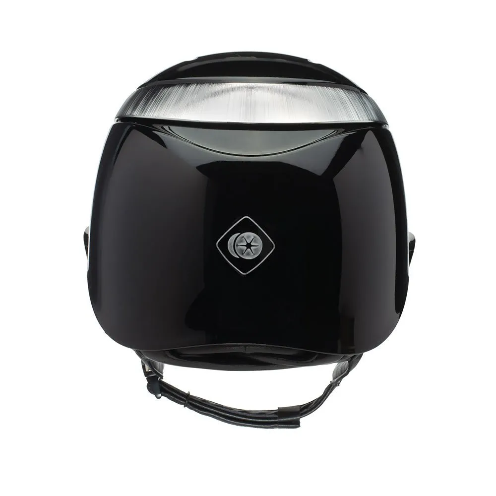 Charles Owen Halo Gloss ridehjelm medium sort platinum