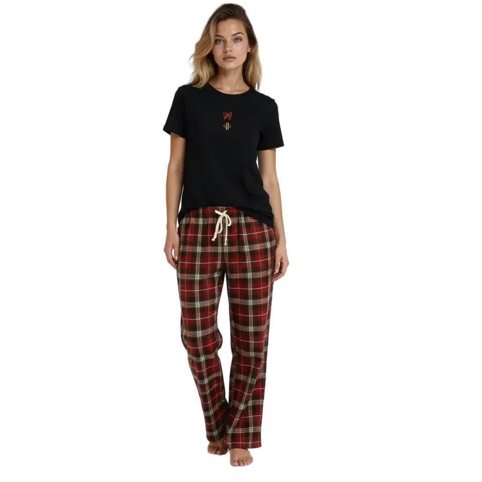 C2E Albergo t-shirt sort dame bomuld broderi