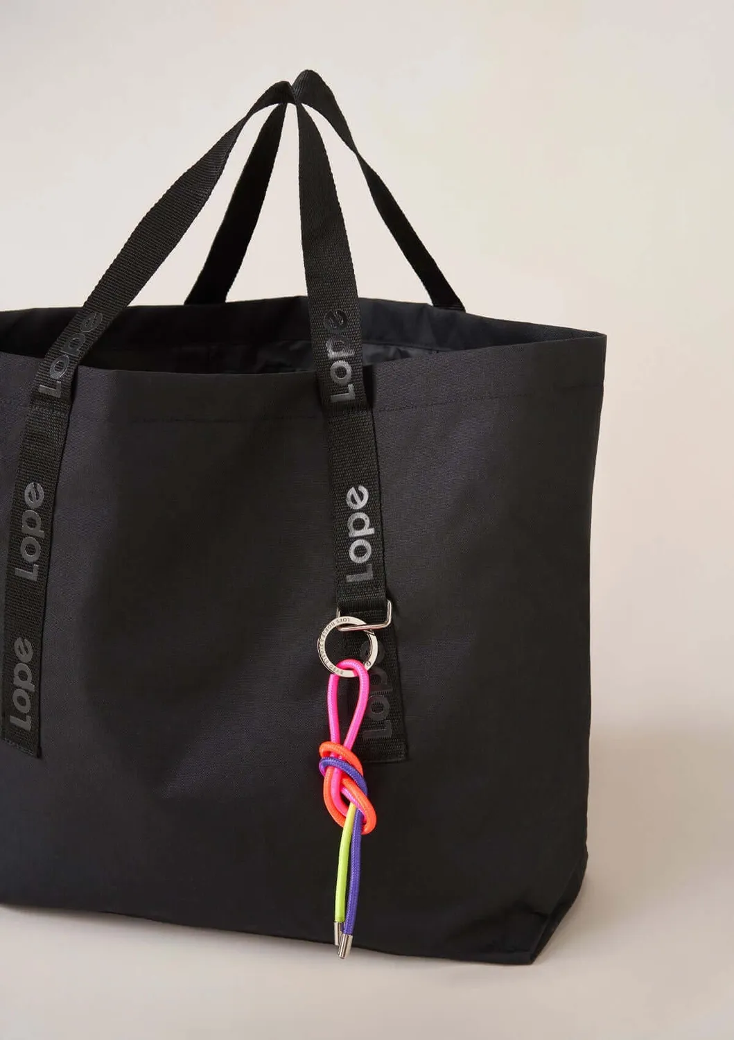 LOPE Taskevedhæng charm neon rainbow pink nylon