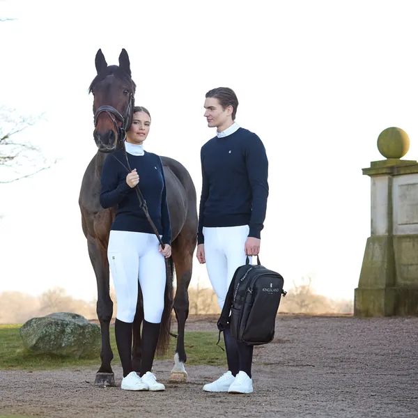 Kingsland Classic 31186 striktrøje navy bomuld cashmere