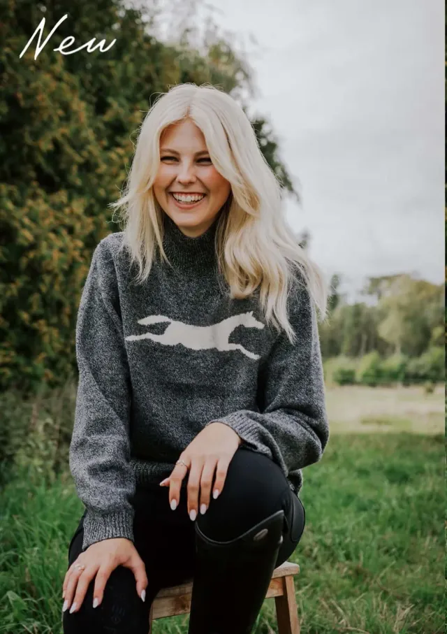 LOPE Wool Polo Knit striktrøje grå melange 100% uld