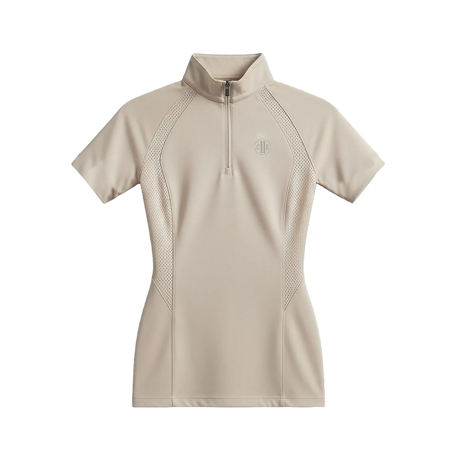 C2E Westminister zip-top beige - kortærmet ridetop