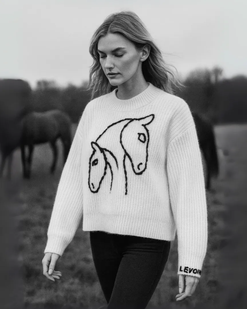 L'Evoine Mare & Foal pullover alpakkauld