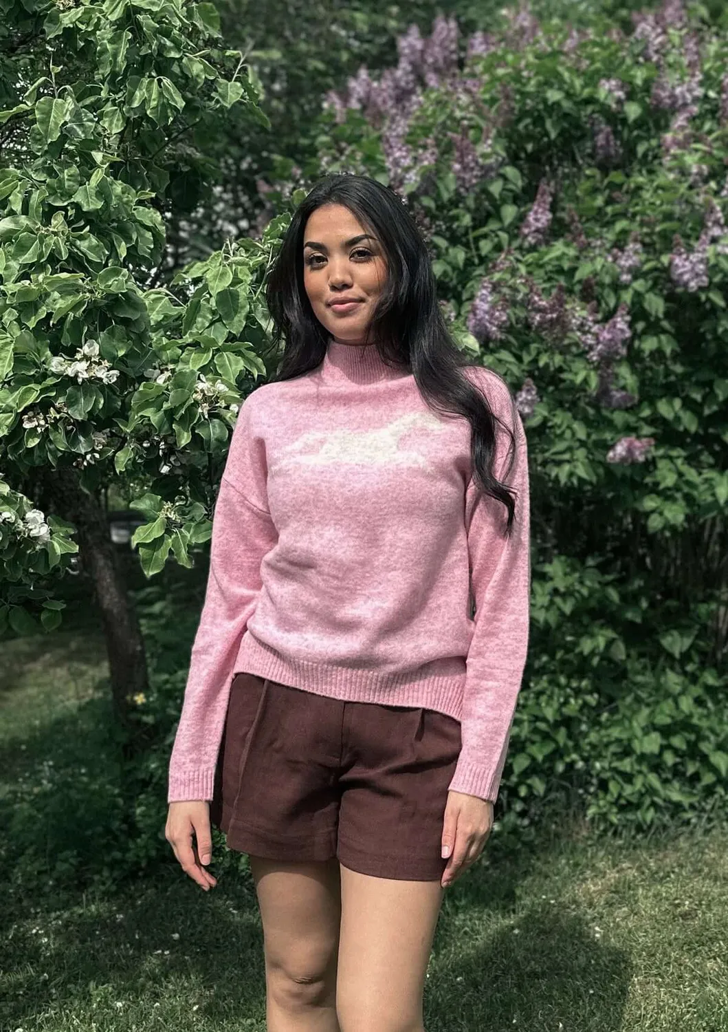 Lope Wool Polo Knit LE striktrøje lyserød uld