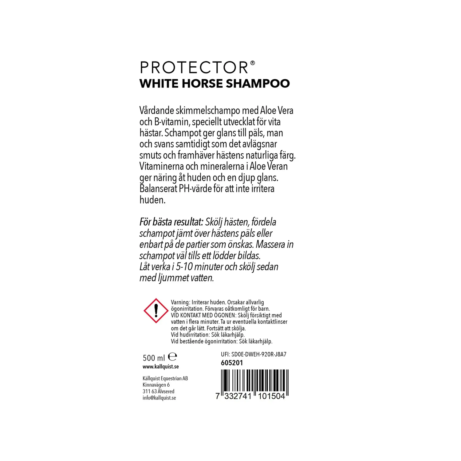 Källquist Show Shampoo hesteshampoo 500 ml aloe vera