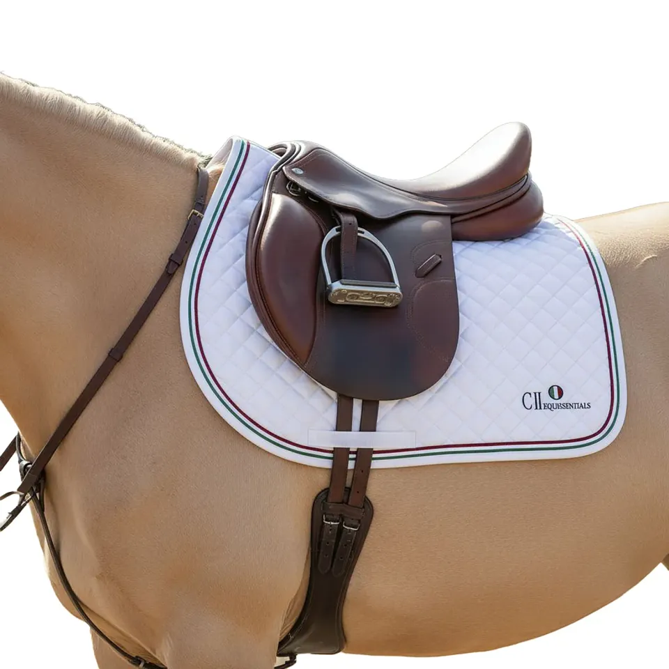 C2E Sorrento Jumping sadelunderlag hvid diamantquiltet