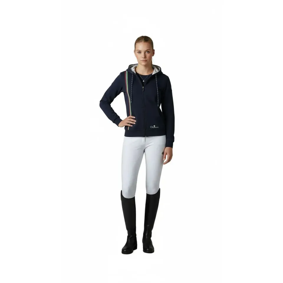 C2E Menteca hættecardigan navy med lynlås