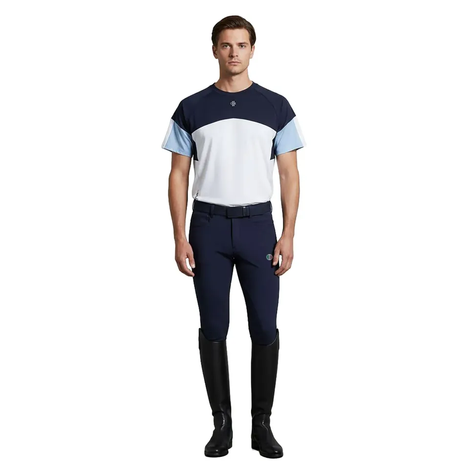 C2E Oxford teknisk t-shirt navy herre stretch