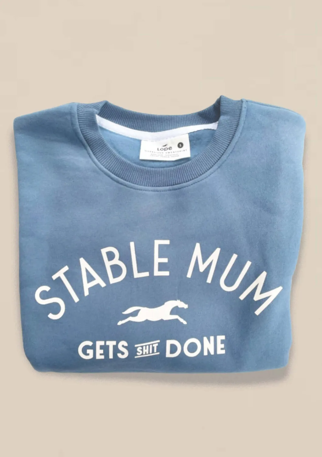 LOPE Stable Mum sweatshirt lyseblå oversized varm