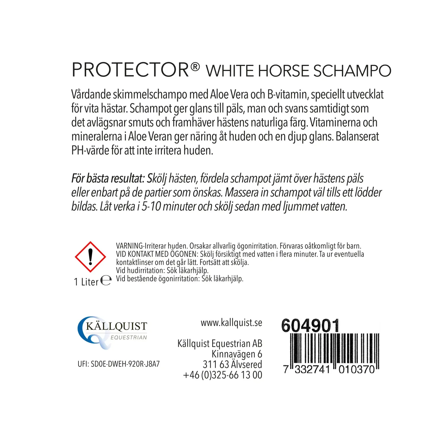 Källquist White Horse show shine hesteshampoo 1 liter