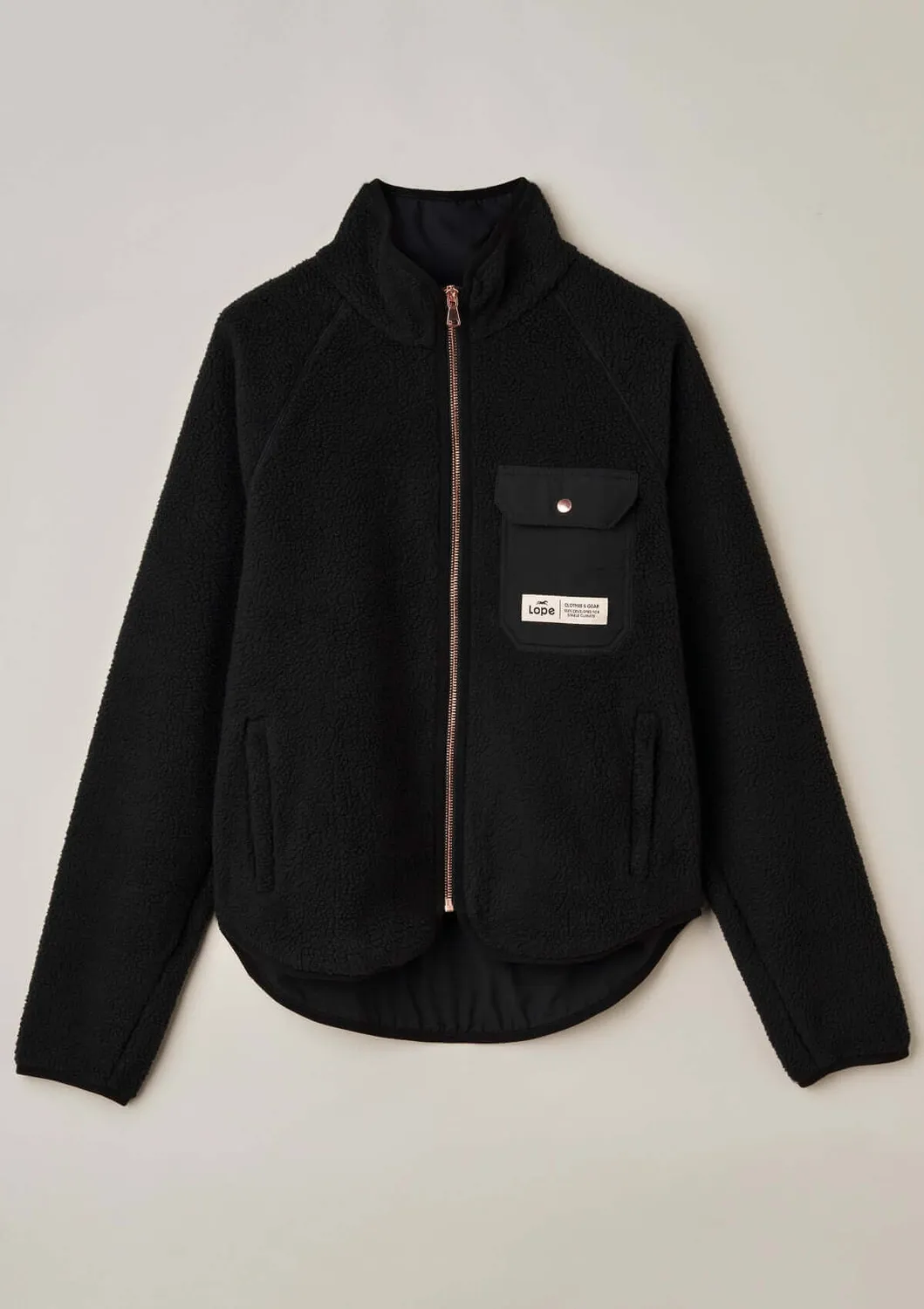 LOPE Stable Fleece fleecetrøje sort rose windproof
