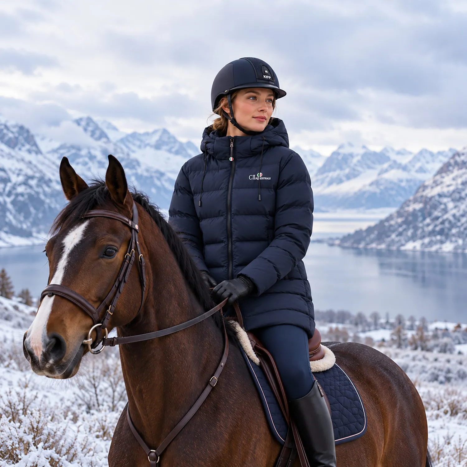 C2E Chatsworth 3/4 Dunparka Navy - Lang Ridejakke