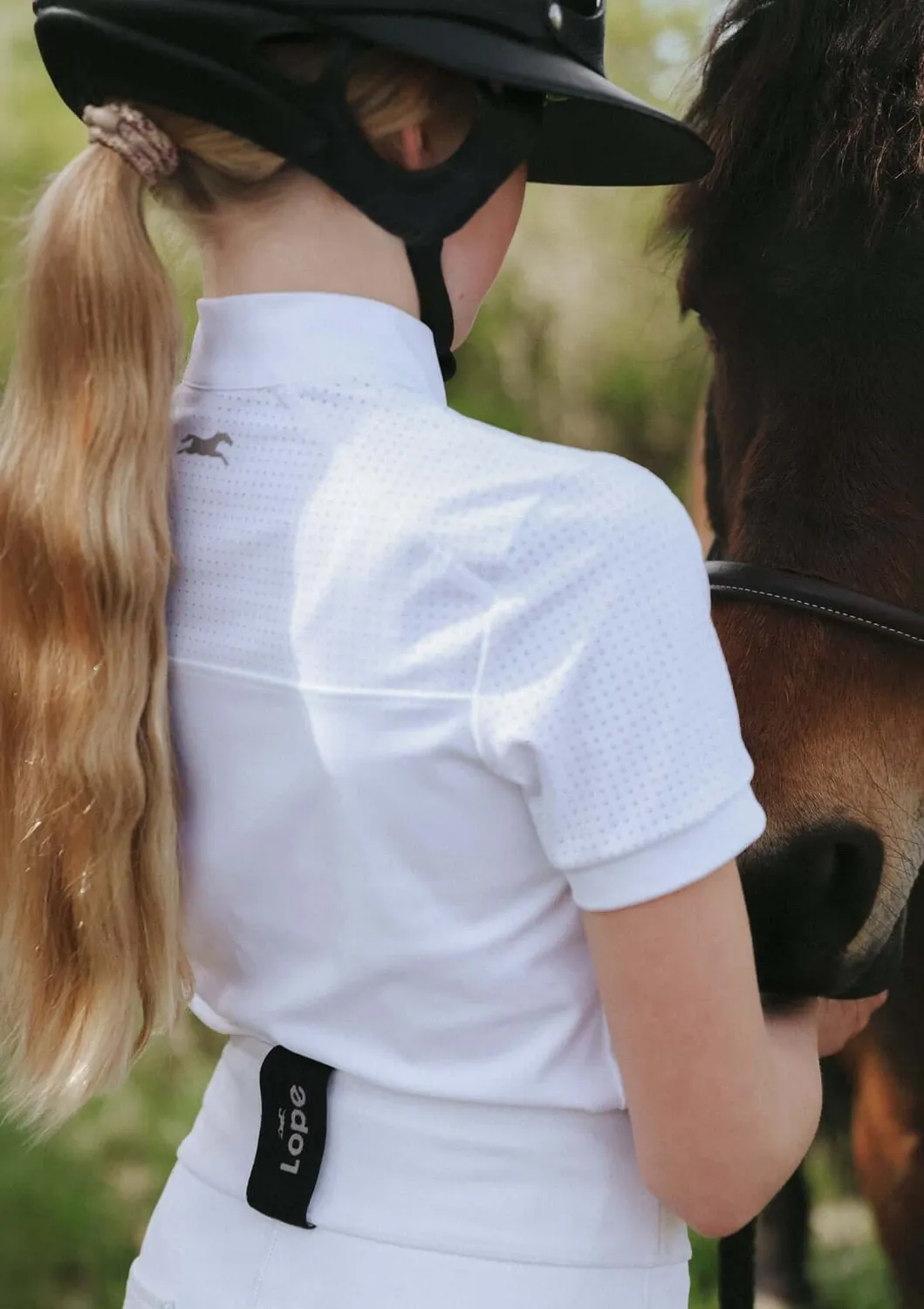 LOPE The Flow hvide ridebukser junior XXXS helskodda