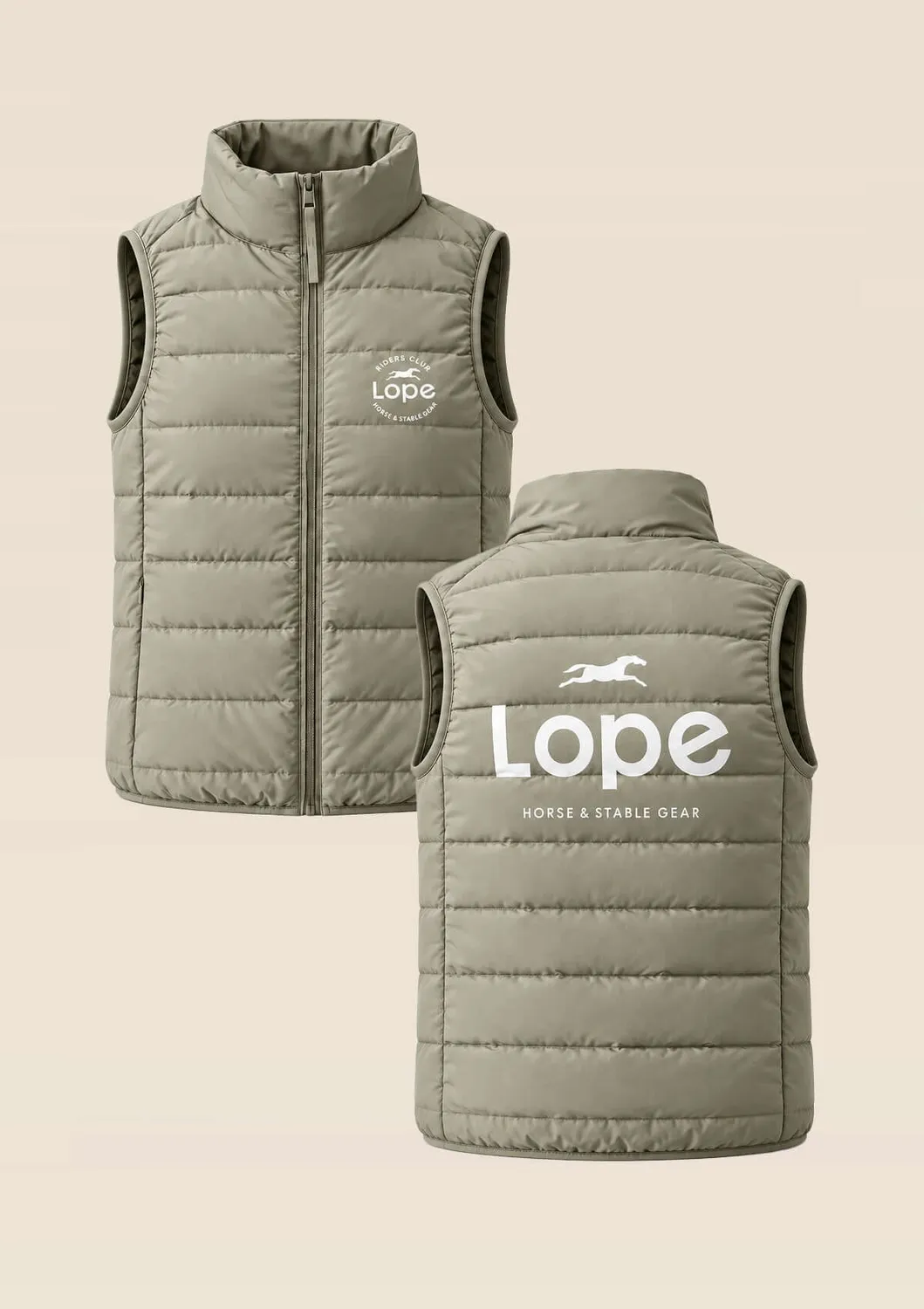 LOPE Team Vest dunvest grågrøn vandafvisende