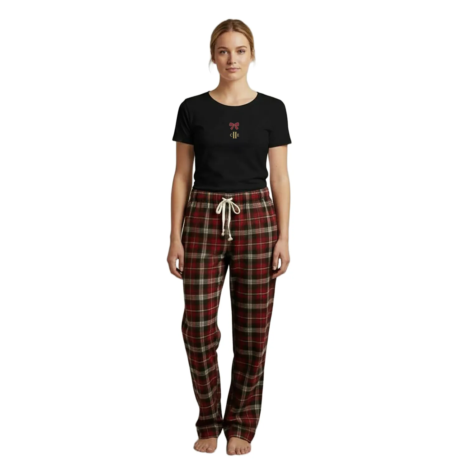 C2E Albergo t-shirt sort dame bomuld broderi