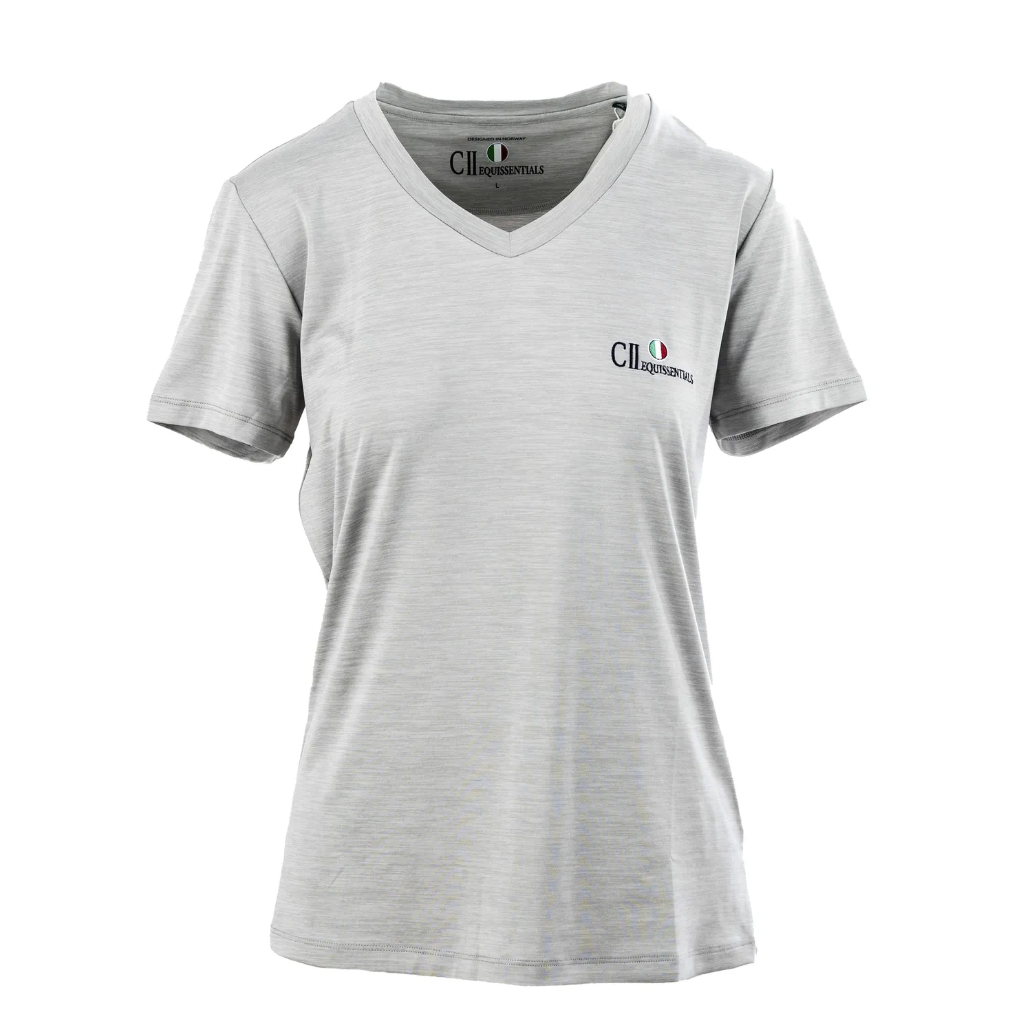 C2E Atwater V-neck t-shirt gråmeleret quickdry