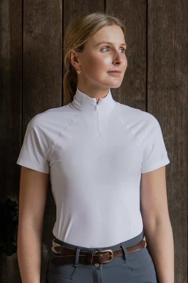 Racesafe Short Sleeve Show Shirt stævnebluse hvid
