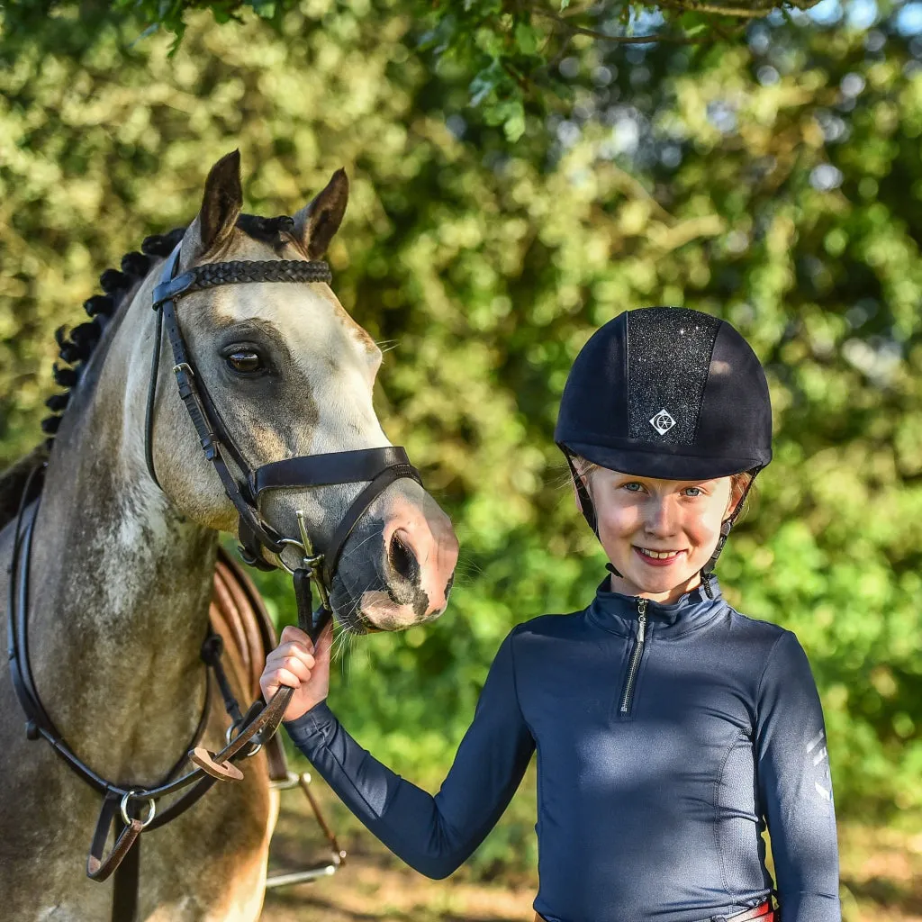 Charles Owen YR8 Sparkly børnehjelm sort glimmer