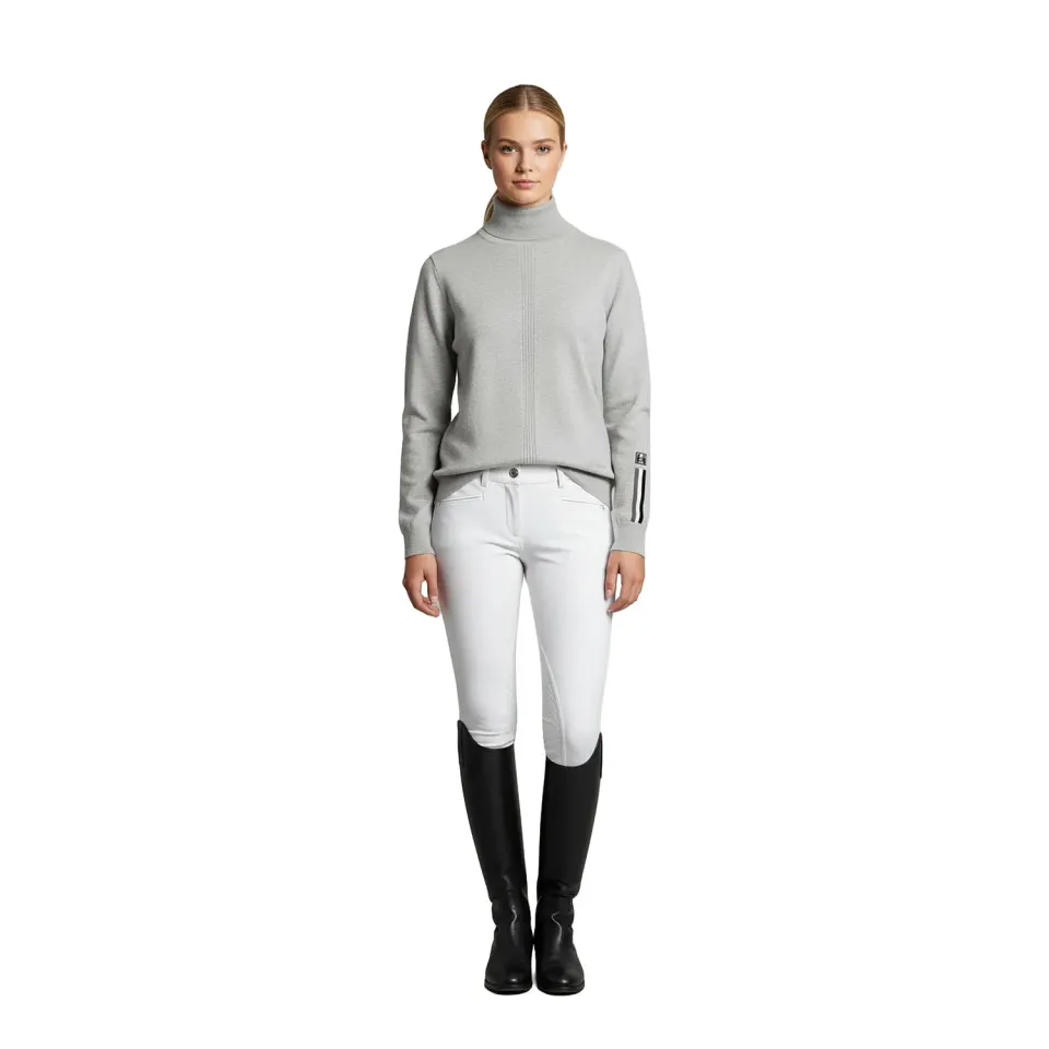 C2E Vasco striktrøje grå rullekrave cashmere