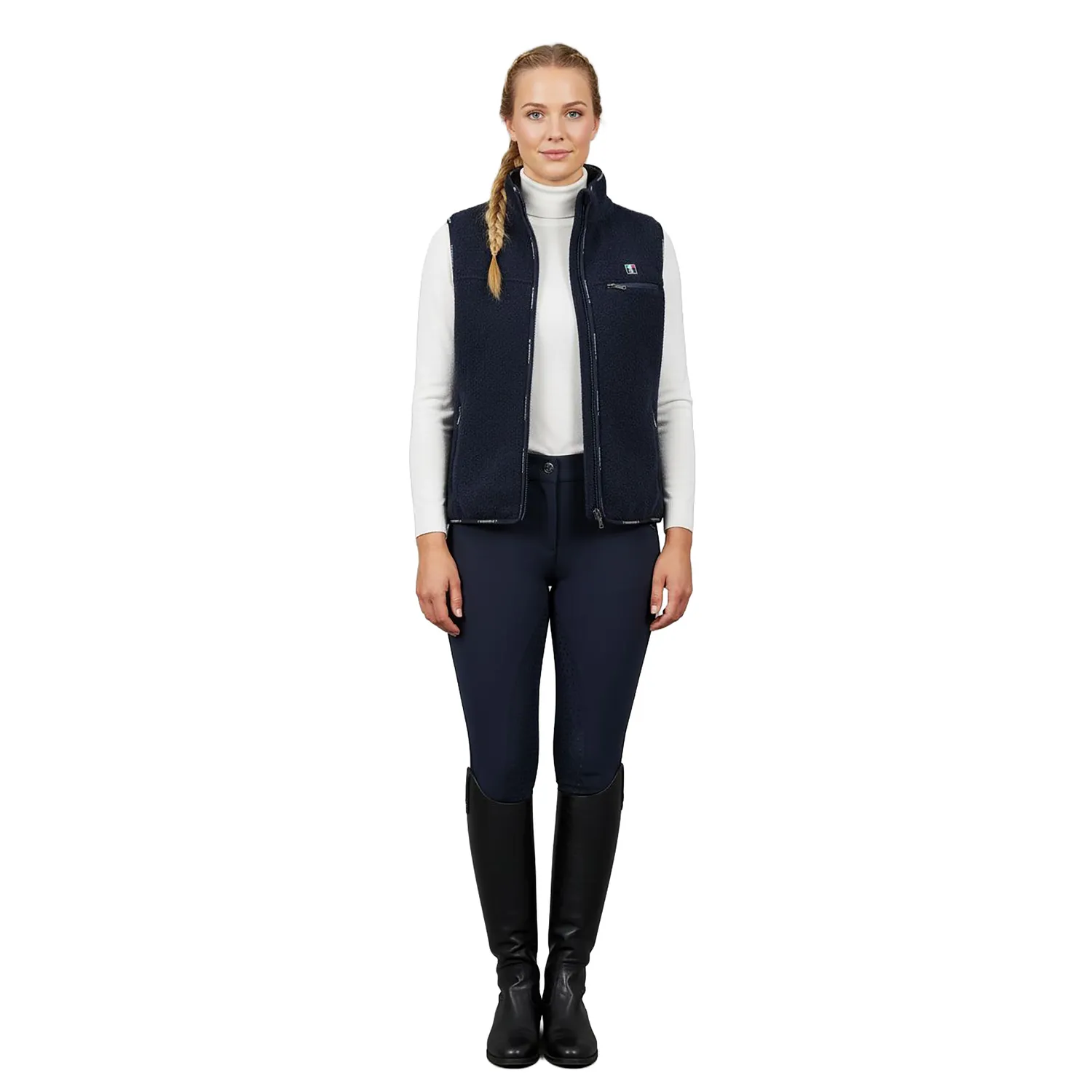 C2E Equestrain Elk Grove fleecevest navy sherpa