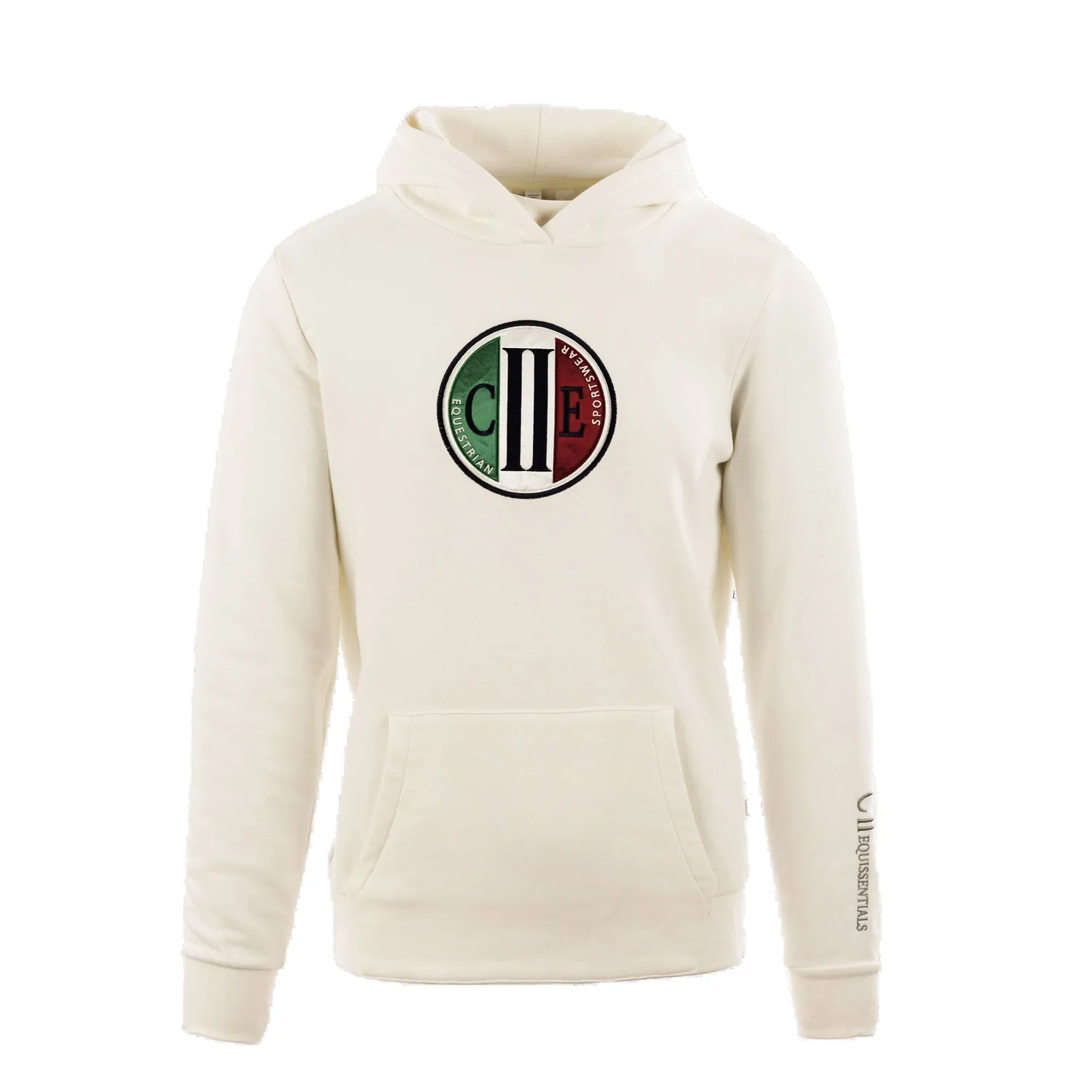 C2E Stocton hoodie hvid unisex bomuld lomme