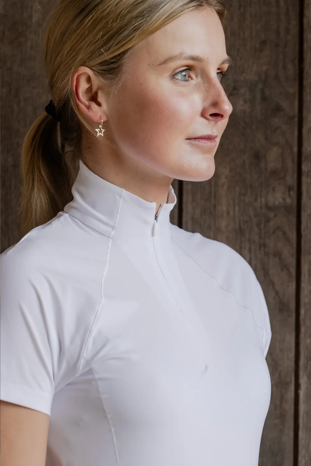 Racesafe Short Sleeve Show Shirt stævnebluse hvid