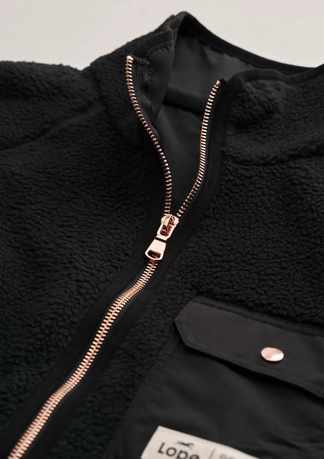 LOPE Stable Fleece fleecetrøje sort rose windproof