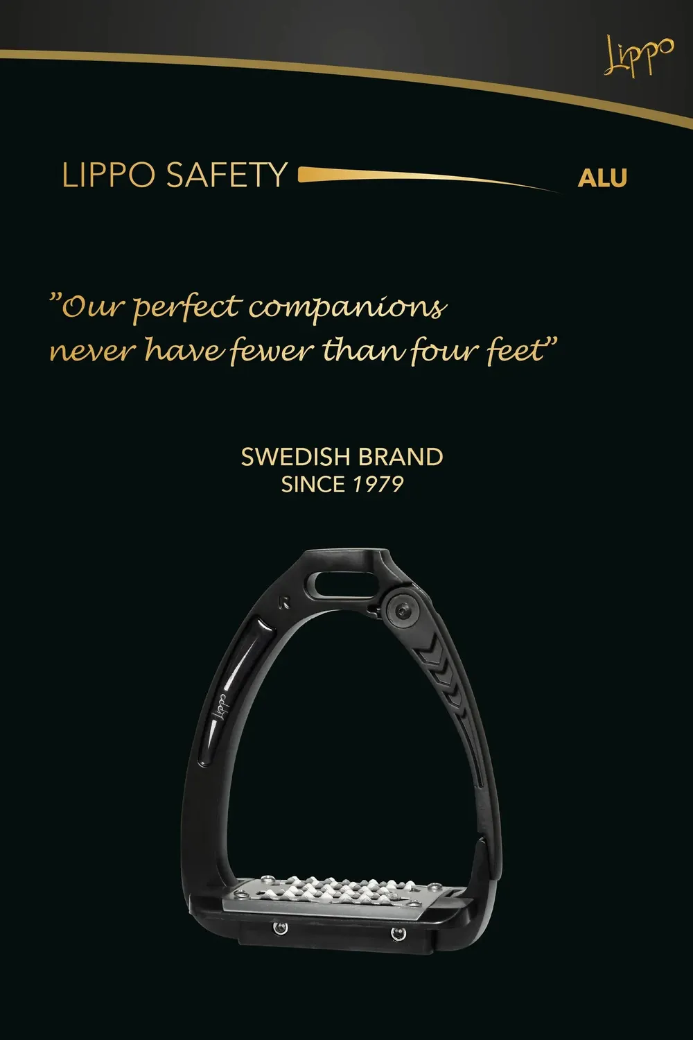 Källquist Lippo Alu Pro12 sikkerhedsstigbøjle sort mat 12 cm 2-pak bred sål
