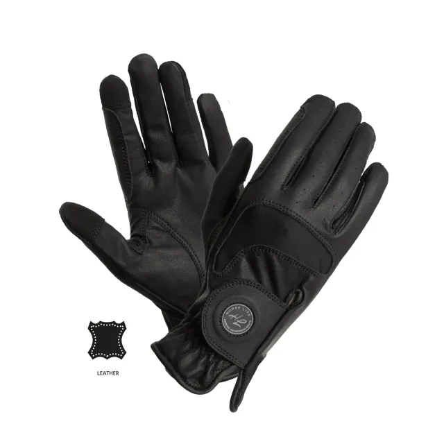 Källquist Flexible Grip Vent ridehandske sort læder