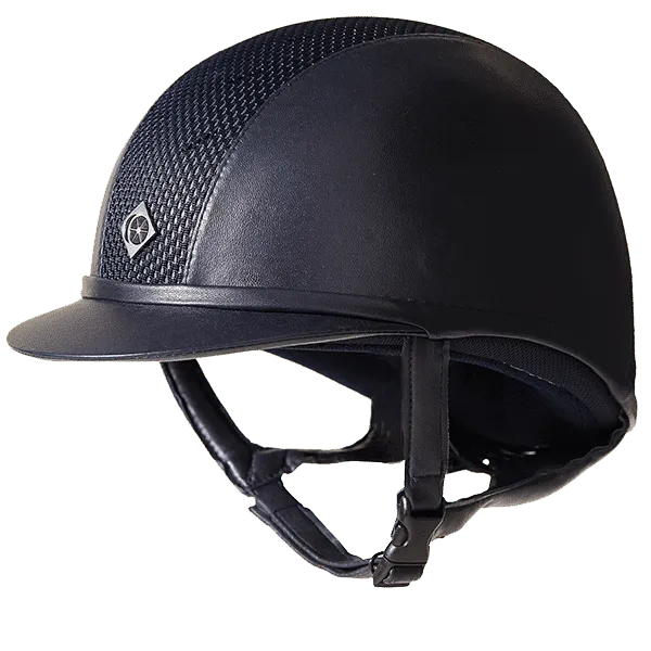 Charles Owen Ayr8 Plus ridehjelm sort 57 leather-look
