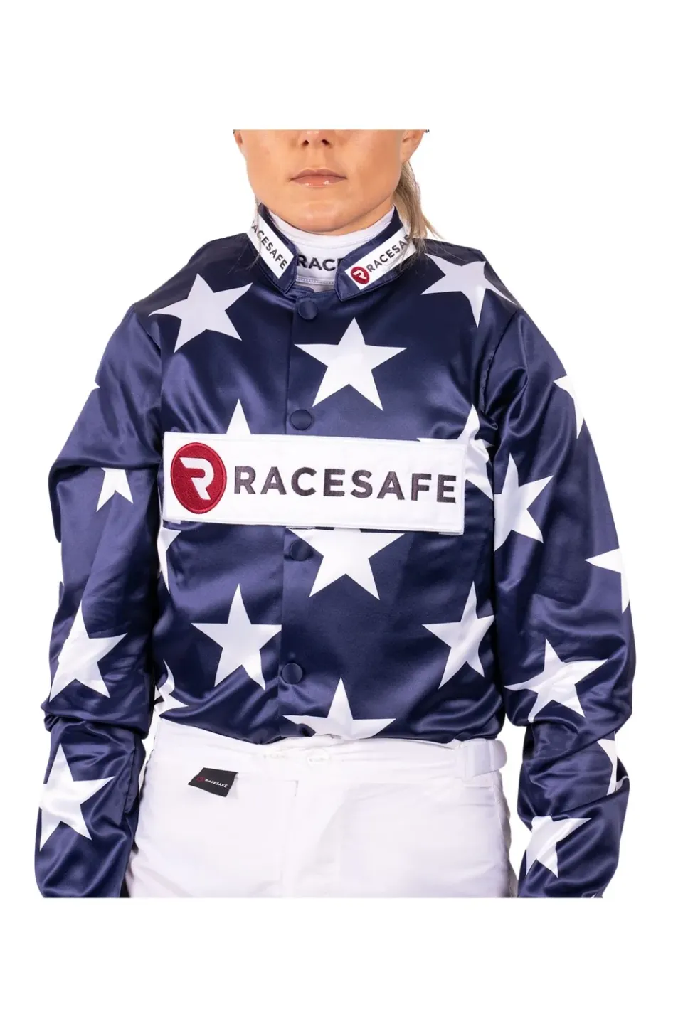 Racesafe Racing Silks Sponsorship bryst broderet