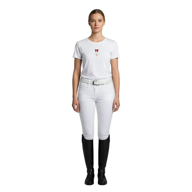 C2E Equestrain Albergo t-shirt hvid broderi bomuld