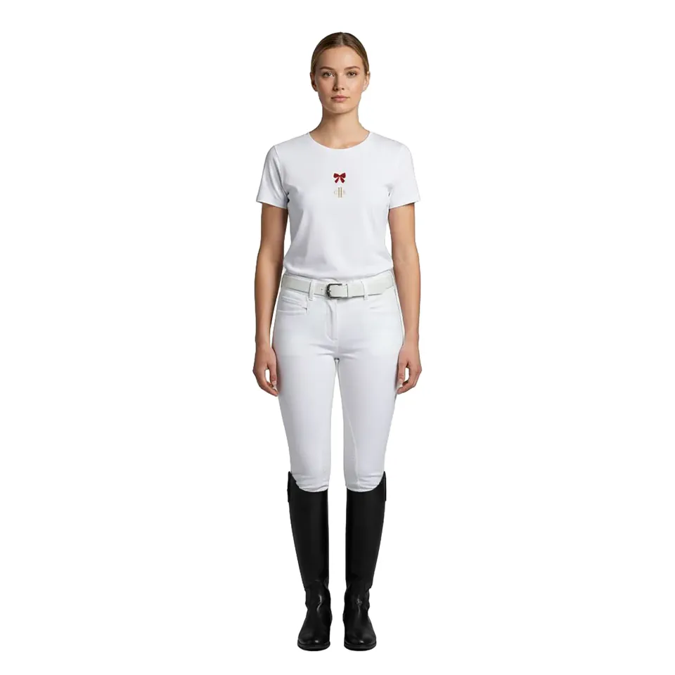 C2E Equestrain Albergo t-shirt hvid broderi bomuld