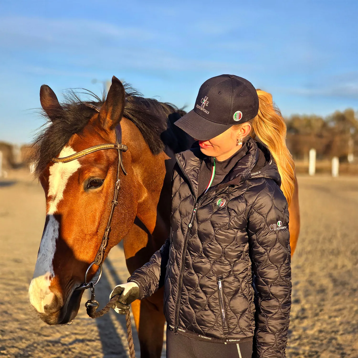 C2E Berkley quiltet ridejakke navy vandafvisende