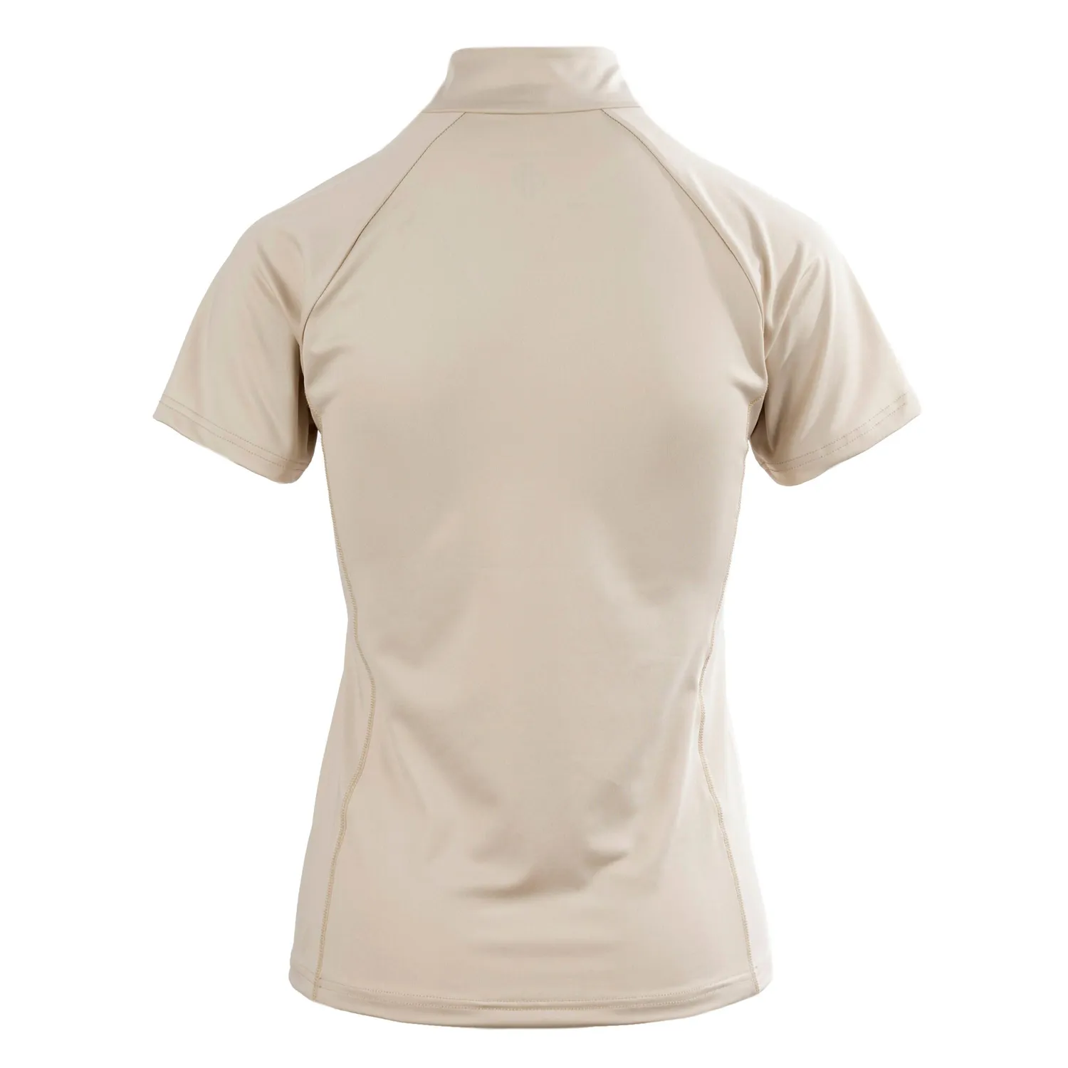 C2E Wembley zip-neck t-shirt sandshell beige